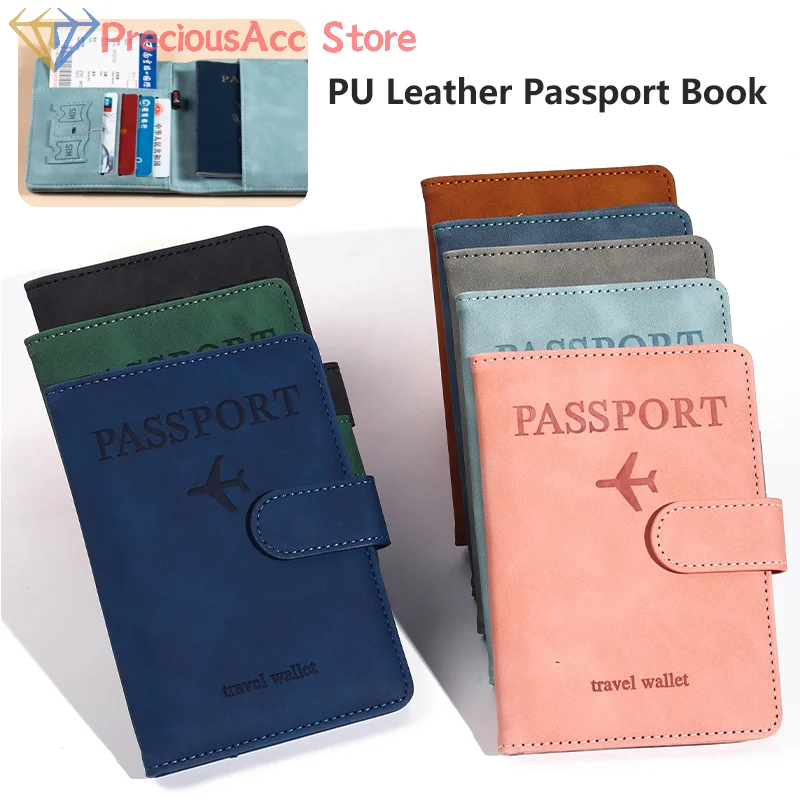 Antimagnetic&Anti-theft Passport Holder Covers Case Travel Credit Card Wallet Leather Passport Book For Women/Men Passport Cover