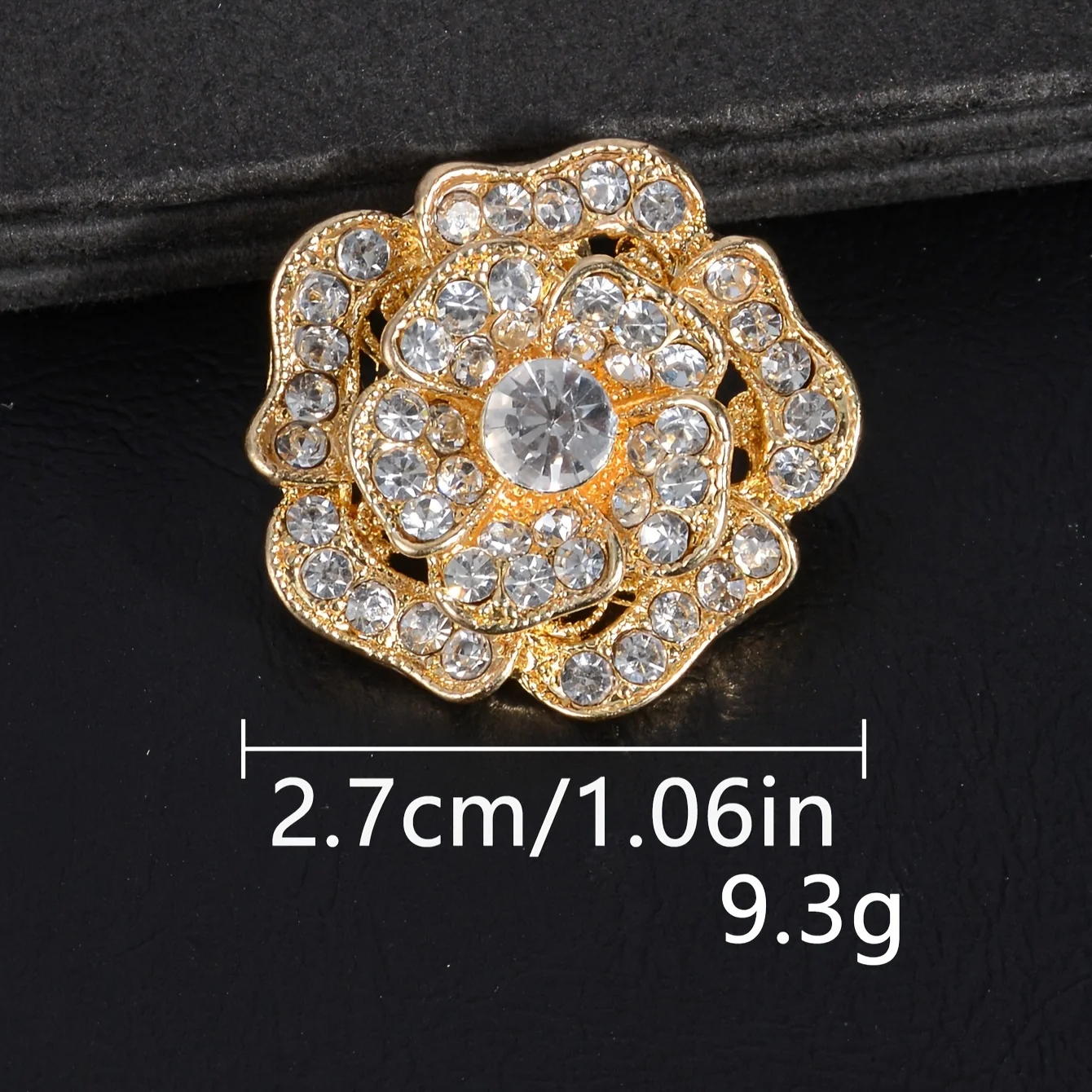 3Pcs/Pack  Camellia Metal Buttons For Shirts Sweater Coat Buckle Rhinestone Flower Decorative Clothing Sewing Button﻿ DIY