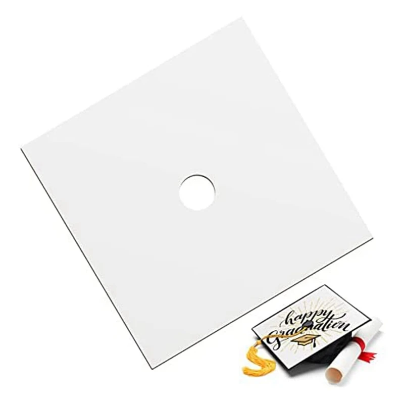 

Hot-Sublimation Blanks Graduation Topper Heat Transfer Plate, MDF Adhesive Grad Hat Topper Decorations For Party Supplies
