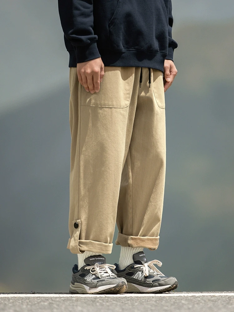 

Wassup American Sle Khaki Work Pants Men's Loose Casual Straight Leg Trousers Spring Autumn Leisure Sports Wide Leg Pants