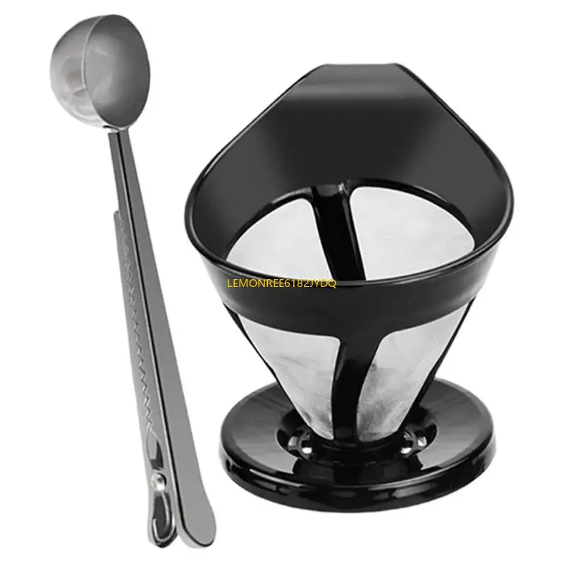 مرشحات القهوة من الفولاذ المقاوم للصدأ M7DF شاشة مرشح القهوة القابلة لإعادة الاستخدام مع ملعقة