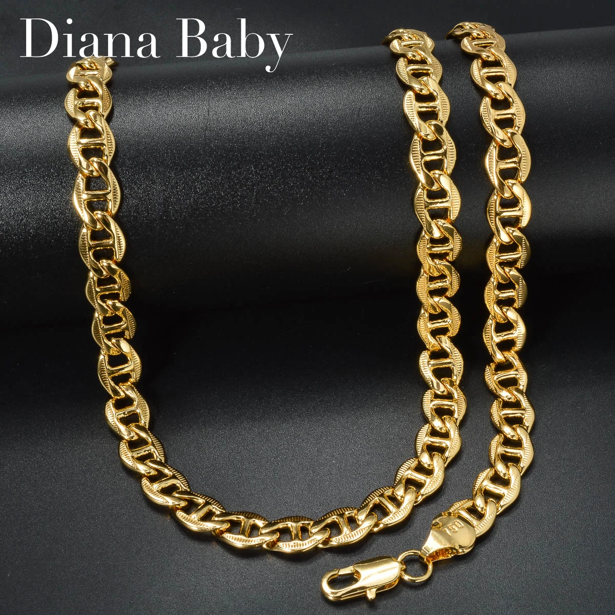 

Diana Baby Italy 750 Jewelry Sets Fashion Necklace Hiphop Bracelet Copper Chains Metal Links for Men Women Party Daily Wear