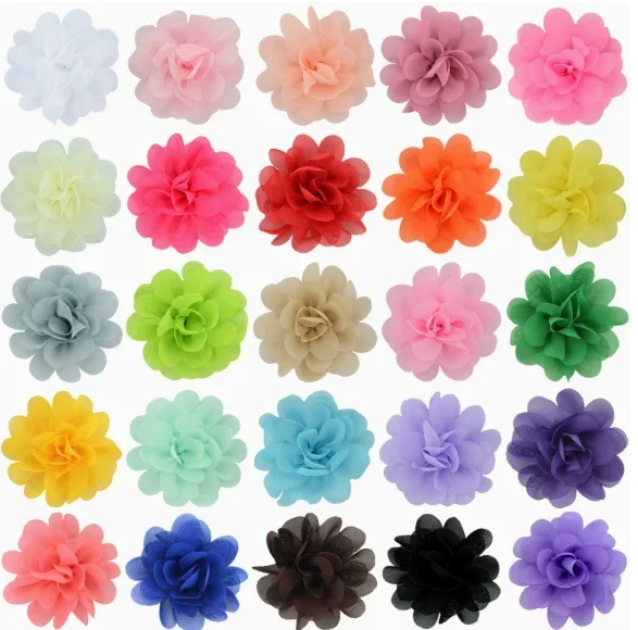 20 piezas de diademas elásticas para bebé sin diadema, bonitas diademas con flores para recién nacidos, accesorios para el cabello de niños pequeños