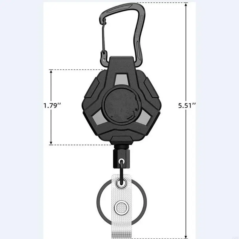 

J2HE Retractable Pull Badges Holder Steel Wire Rope Buckles Key Holder Keychains Tool