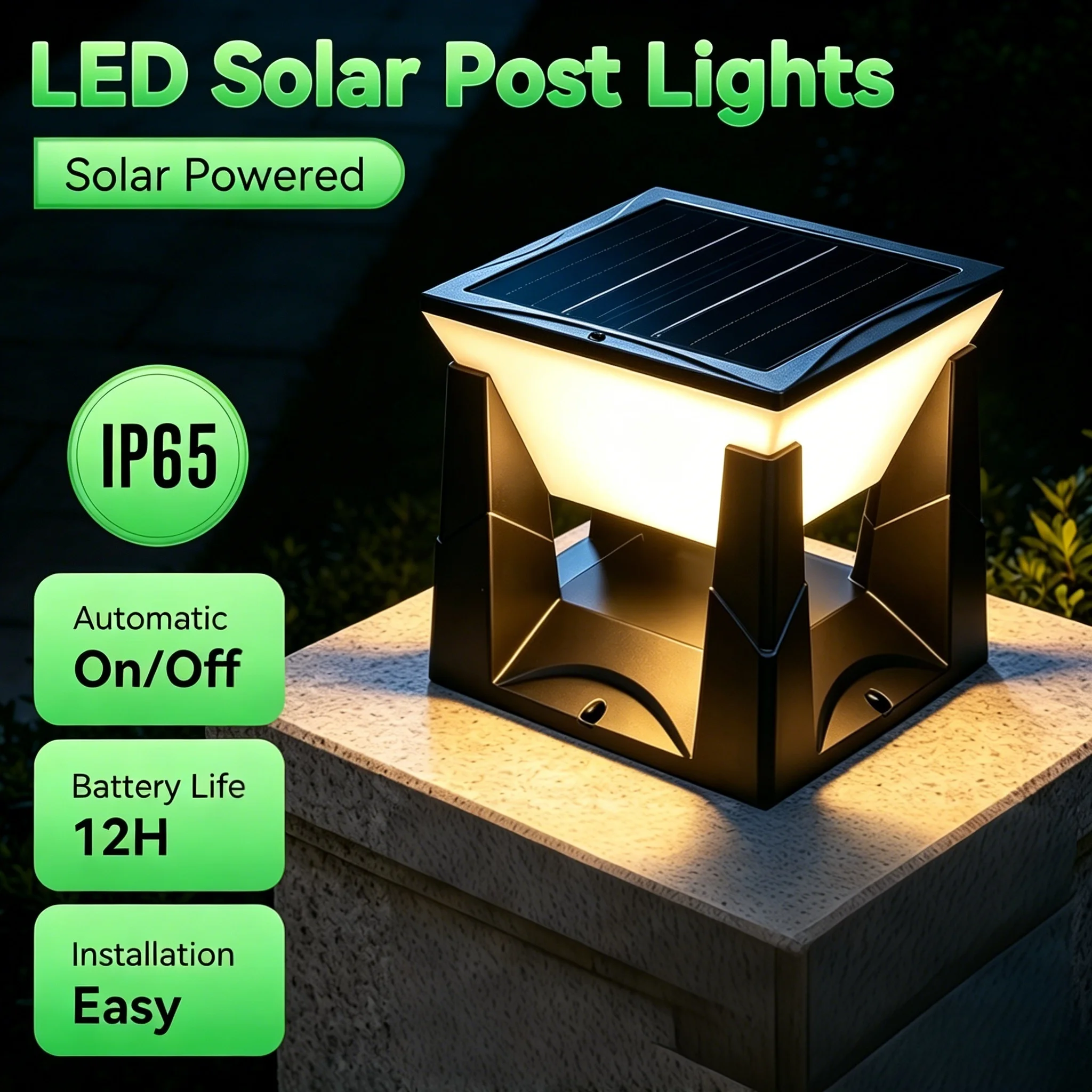 Smart Garden Fence - IP65 LED Solar Post Light Outdoor