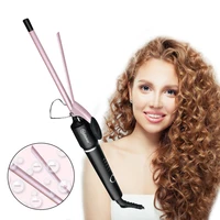 Hatteker rizador de pelo profesional de 9mm, barril de cerámica, hierro, apagado automático inteligente, herramienta de protección de temperatura constante húmeda/seca para mujer