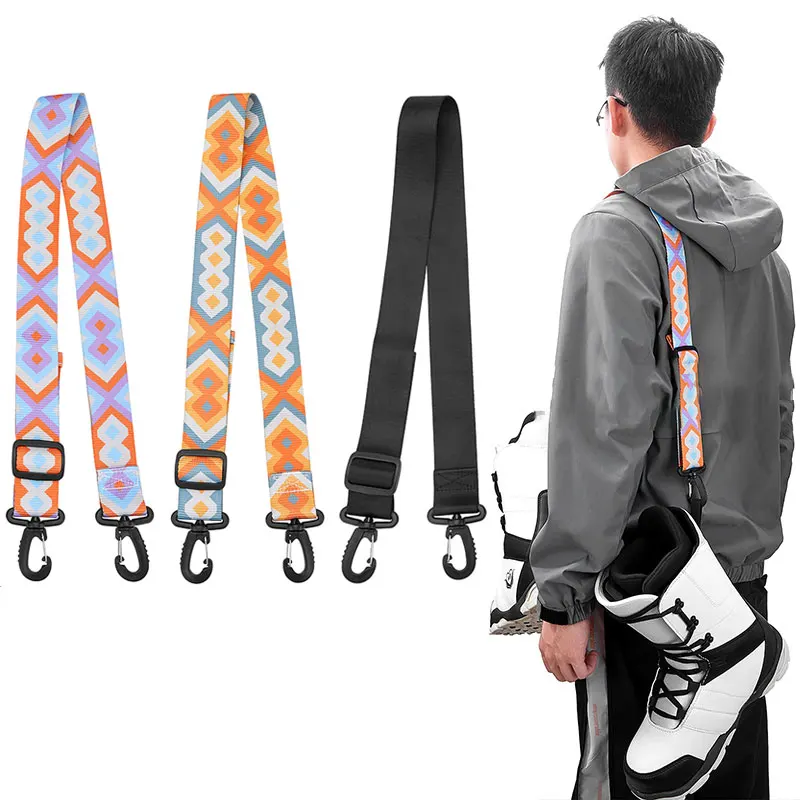 90cm Adjustable Ski Boot Carrier Strap Wear Resistant High Tensile Carry Snowshoes Strap Shoulder Back Downhill Skiing Equipment