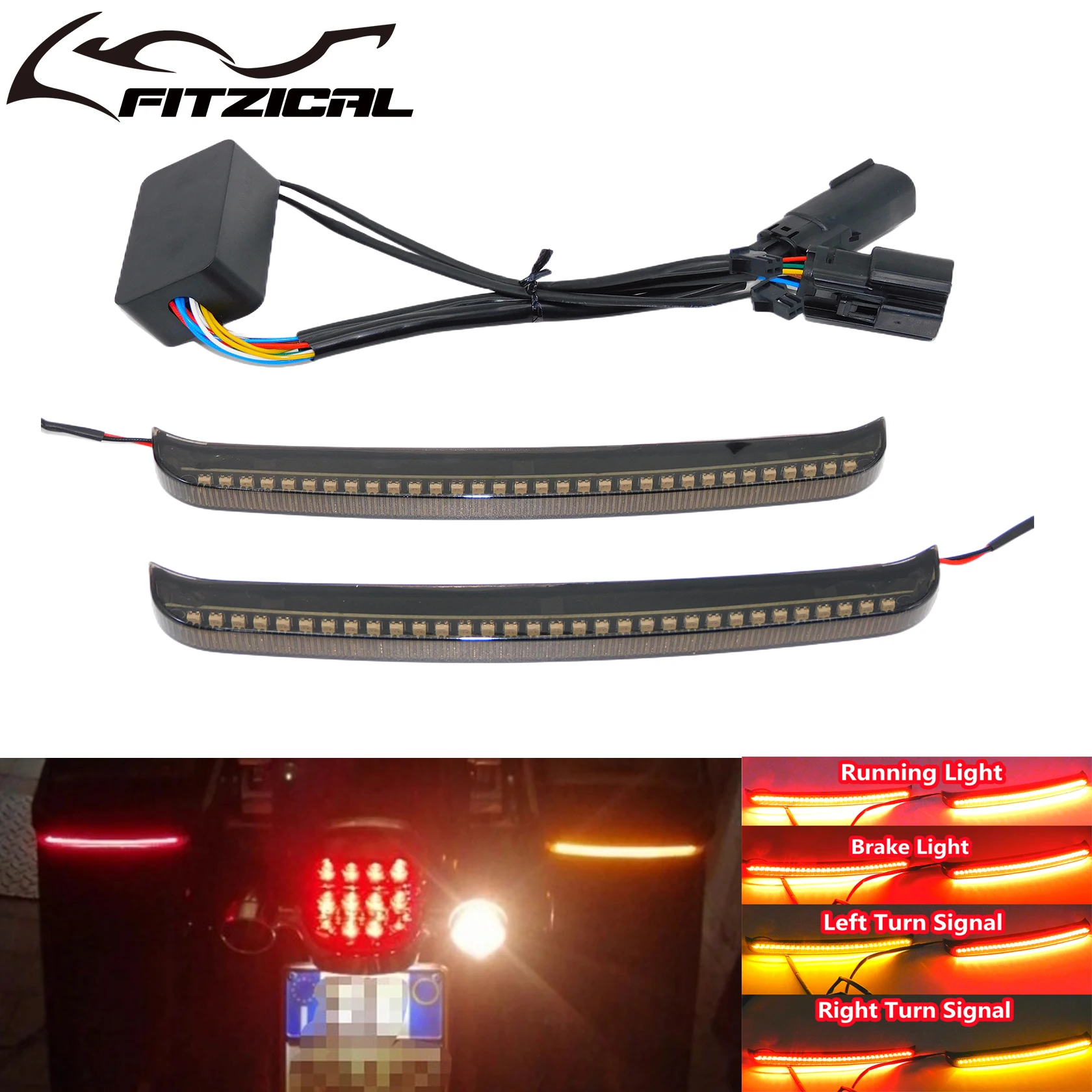 Motocyklowe LED-owe światła do sakw, stopu, z płynącymi kierunkowskazami i akcentującymi światłami do Harley Touring Electra Glide Road Glide FLHR CVO 2014-2022