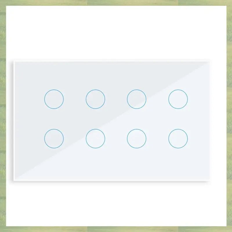 

N15R-WIFI умный сенсорный настенный выключатель прерывателя стеклянная панель 8-банка Tuya Smart Life для Alexa Google Home простая установка белый