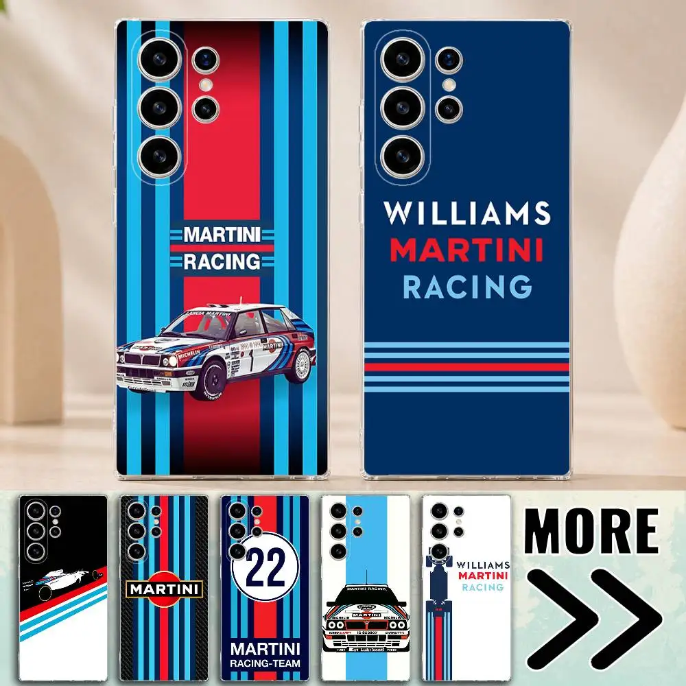 M-Martini-S Racing Phone Case for Samsung Galaxy S21 22 23 Ultra Plus S24 25 26 FE Lite Transparent Bumper