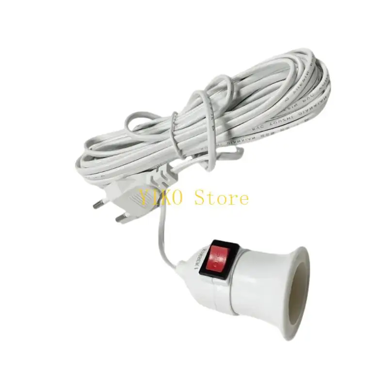 K32C E27 Lamp Base Holder With Switches Wire For Pendant Led Bulbs Power Cord Cable