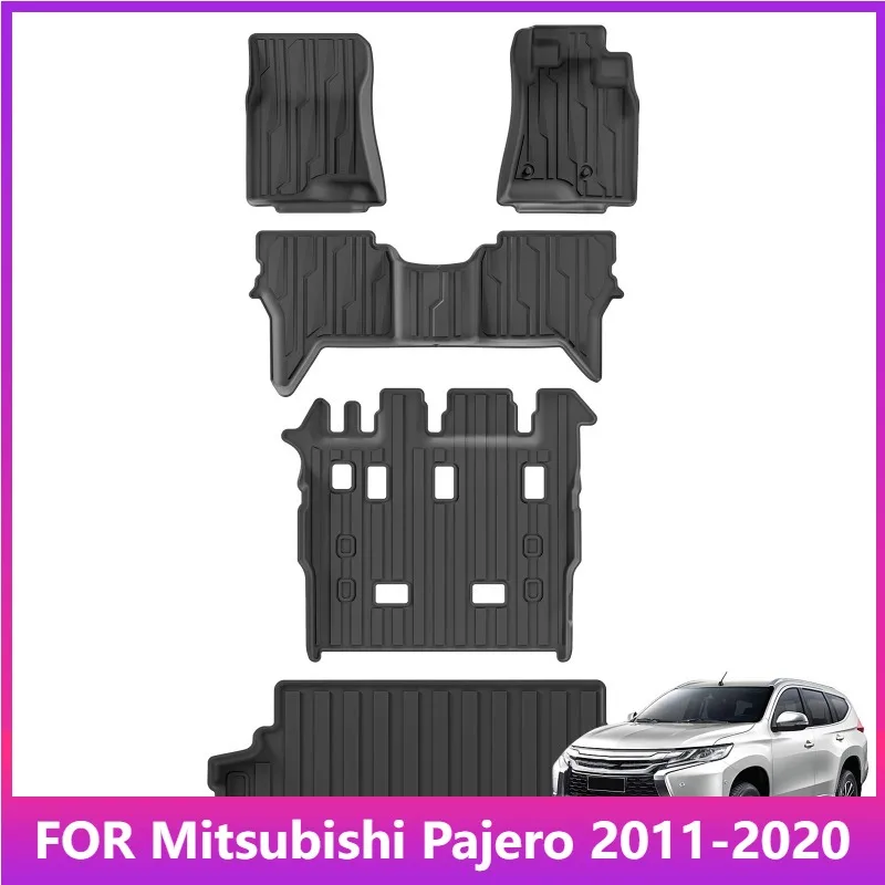 

Для 2011-2020 Mitsubishi Pajero 7-местный правый руль TPE 3D автомобильные коврики грузовой вкладыш багажник коврик защита ковра