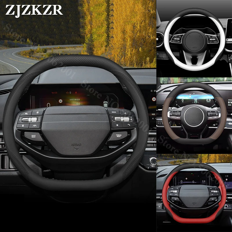 Capa de Volante de Carro em Couro Ultra-fina e Respirável para Kia K2 K3 K4 K5 Ev5 Seltos Cerato Sportage Pegas Soul Carnival