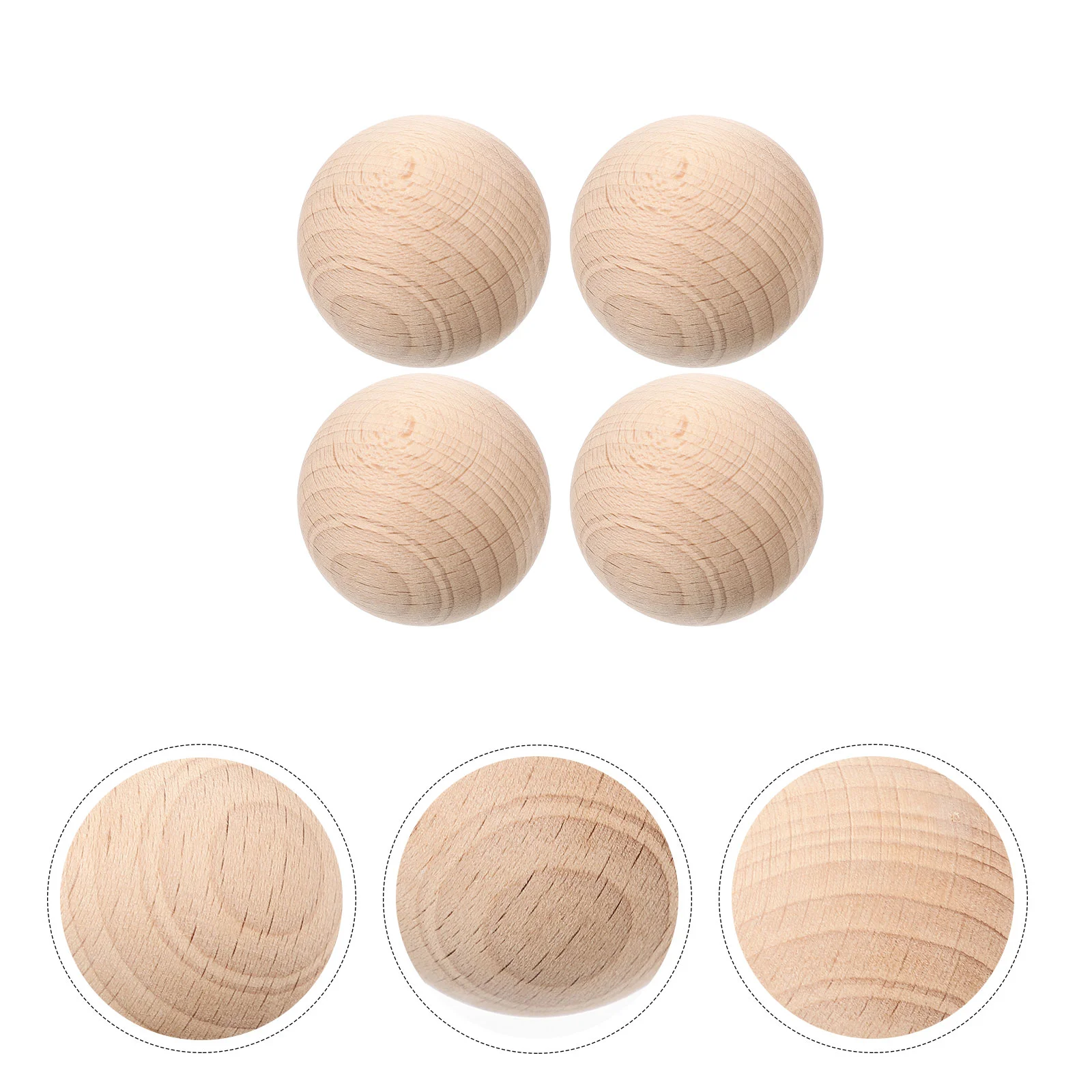 

4 Pcs Croquet Sport Balls Wood Outdoor Bocce Kick Wooden for Kids Grass Rolling Portable Child Recreational Sports