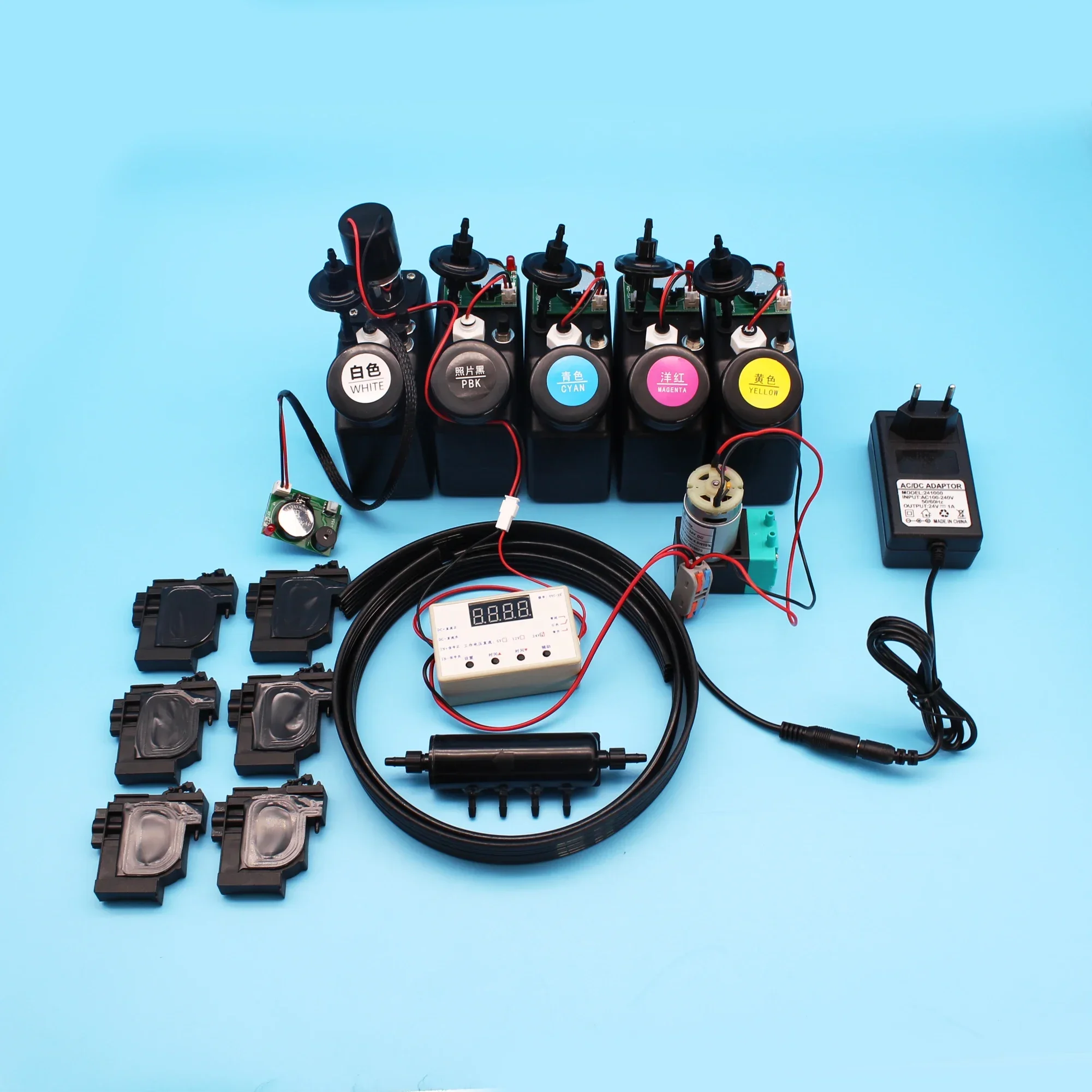 L1800 UV DTF Ink Circulation For Epson L800 L805 AB Film UV White Tank CISS With Stirrer Mixer Ink Tank Bulk Ink System