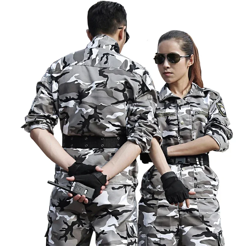 Men's and women's snow camouflage tactical suits, outdoor hunting training jackets, overalls, work clothes