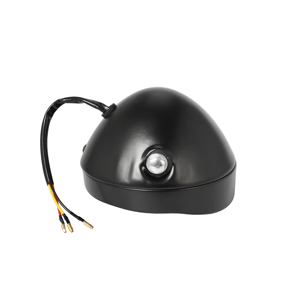 12V Motorcycle Grill Headlight with Bracktes Motorbike Retro Headlights Motor Moto Scooter Vintage Front Light Round Lamp