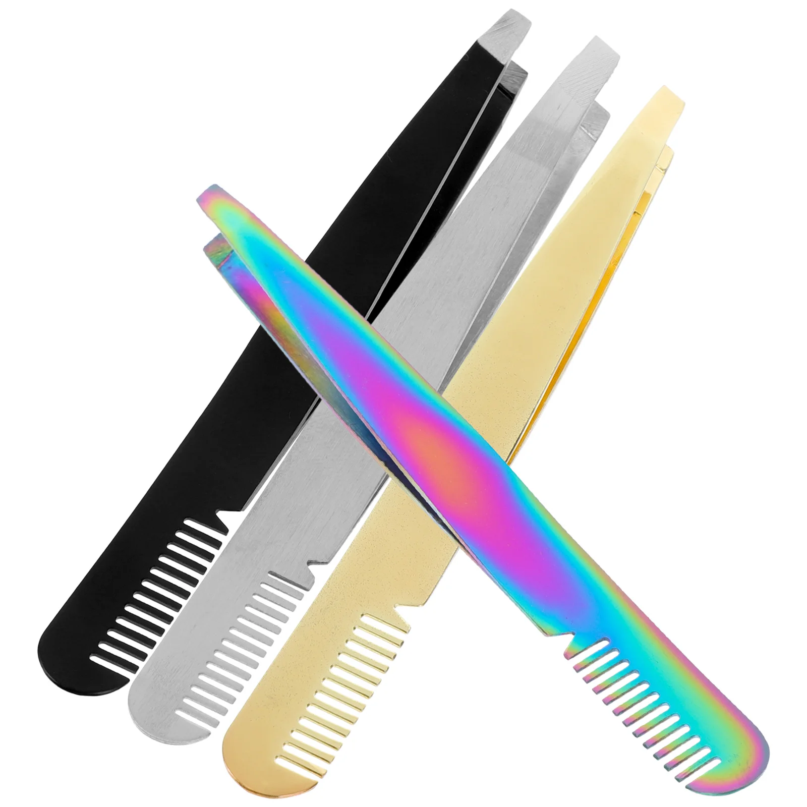 4 Pcs Set Tweezer Miss Tweezers Plucking Stainless Steel Eyebrow Kit for Women Professional