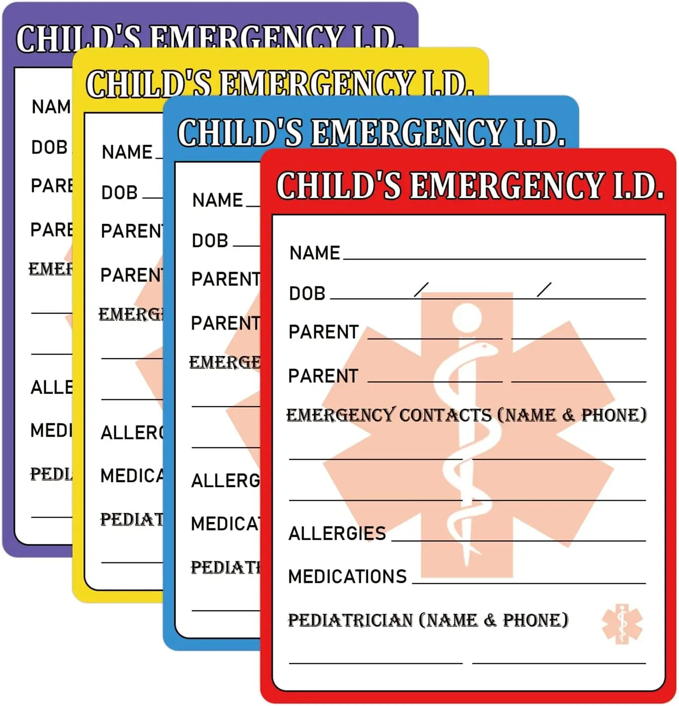 Infant I.C.E. in Case of Emergency Car Safety Seat Sticker Emergency Contact Labels 4 * 3 inch 24pcs