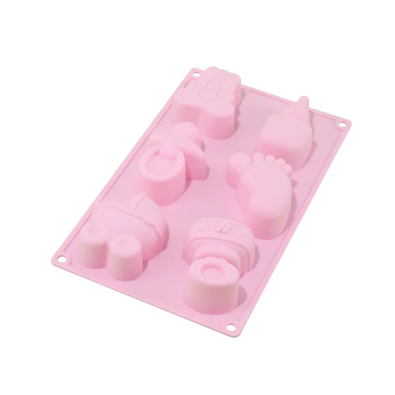 Cute Feet Pacifier Baby Carriage Shape Soap Silicone Mold for DIY Chocolate Candy Handmade Ornaments Plaster Candle Fondant Mold