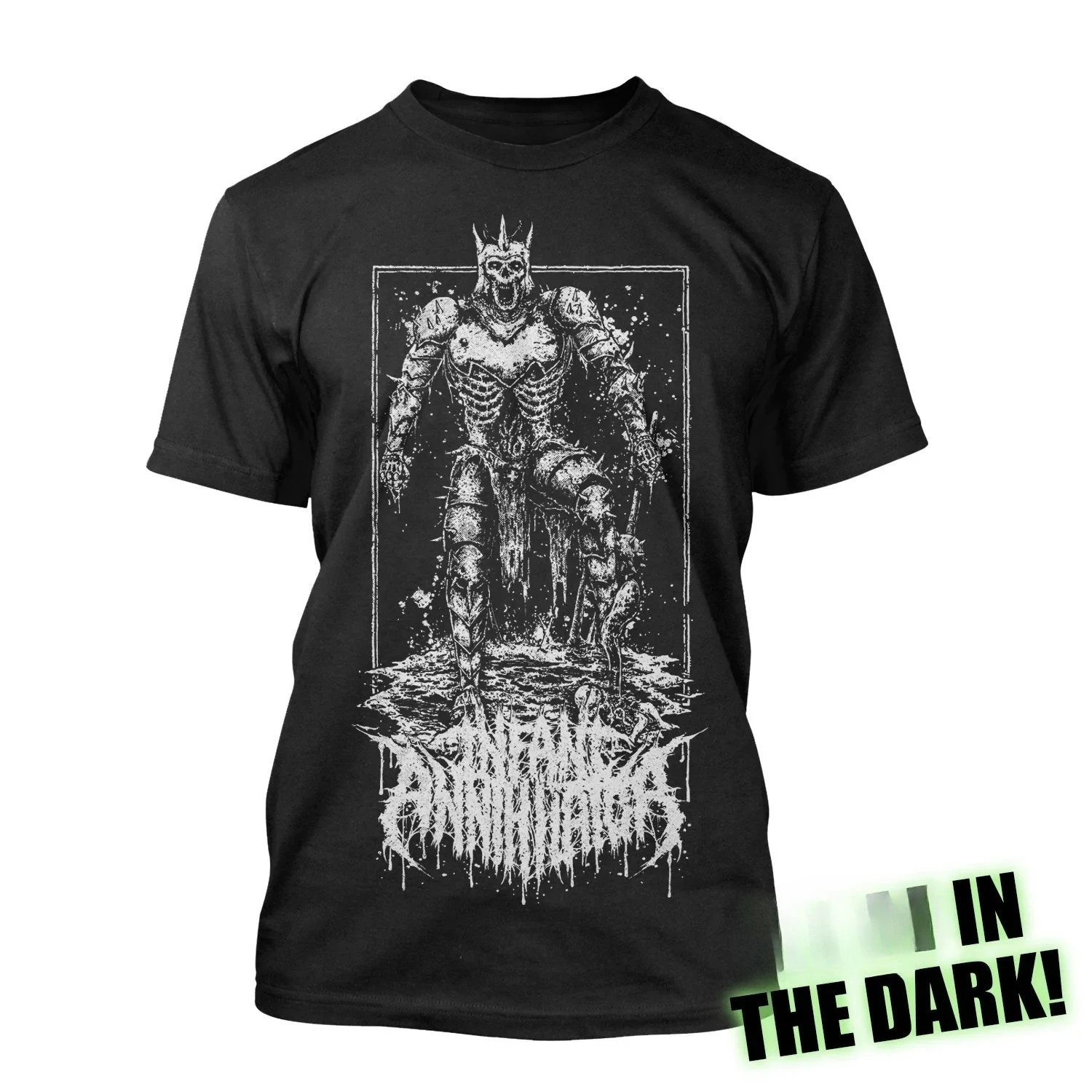 Skeleton King Warrior Infant Annihilator Print T Shirt, Deathcore Band Fan Collectible Unisex Graphic Tee