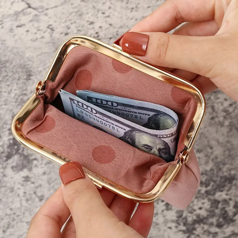 2026 New Retro Purse Ladies Short Purse Buckle Candy Colored Coin Purse Purse Change Purse