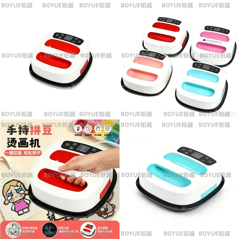 Portable Mini Heat Press Machine for T Shirts DIY Iron On Transfer Tool Handheld Bean Press Device for Custom Apparel Crafts