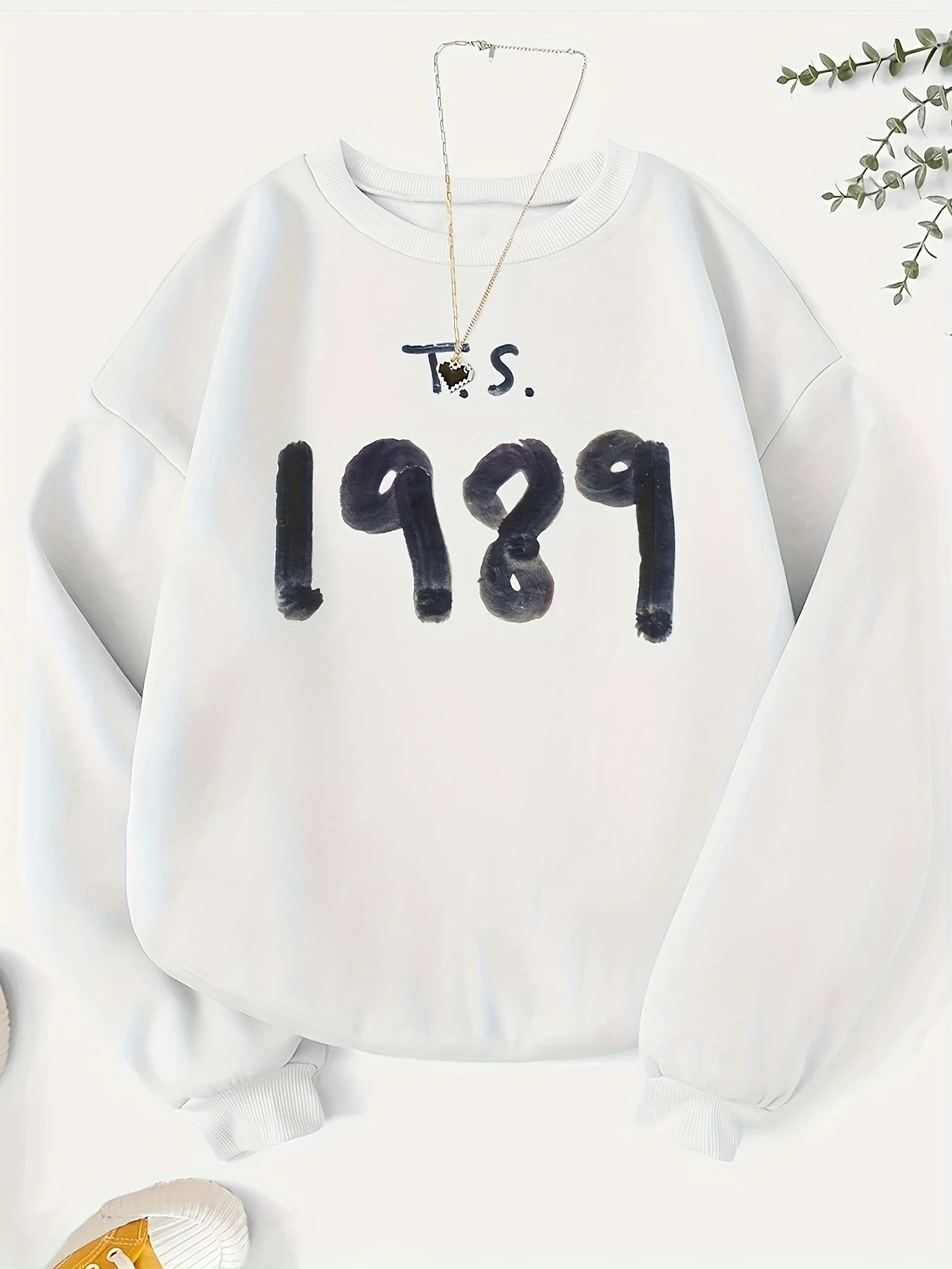 fashion letter print sweatshirt, crew neck casual sweatshirt for winter & fall, women\'s clothing