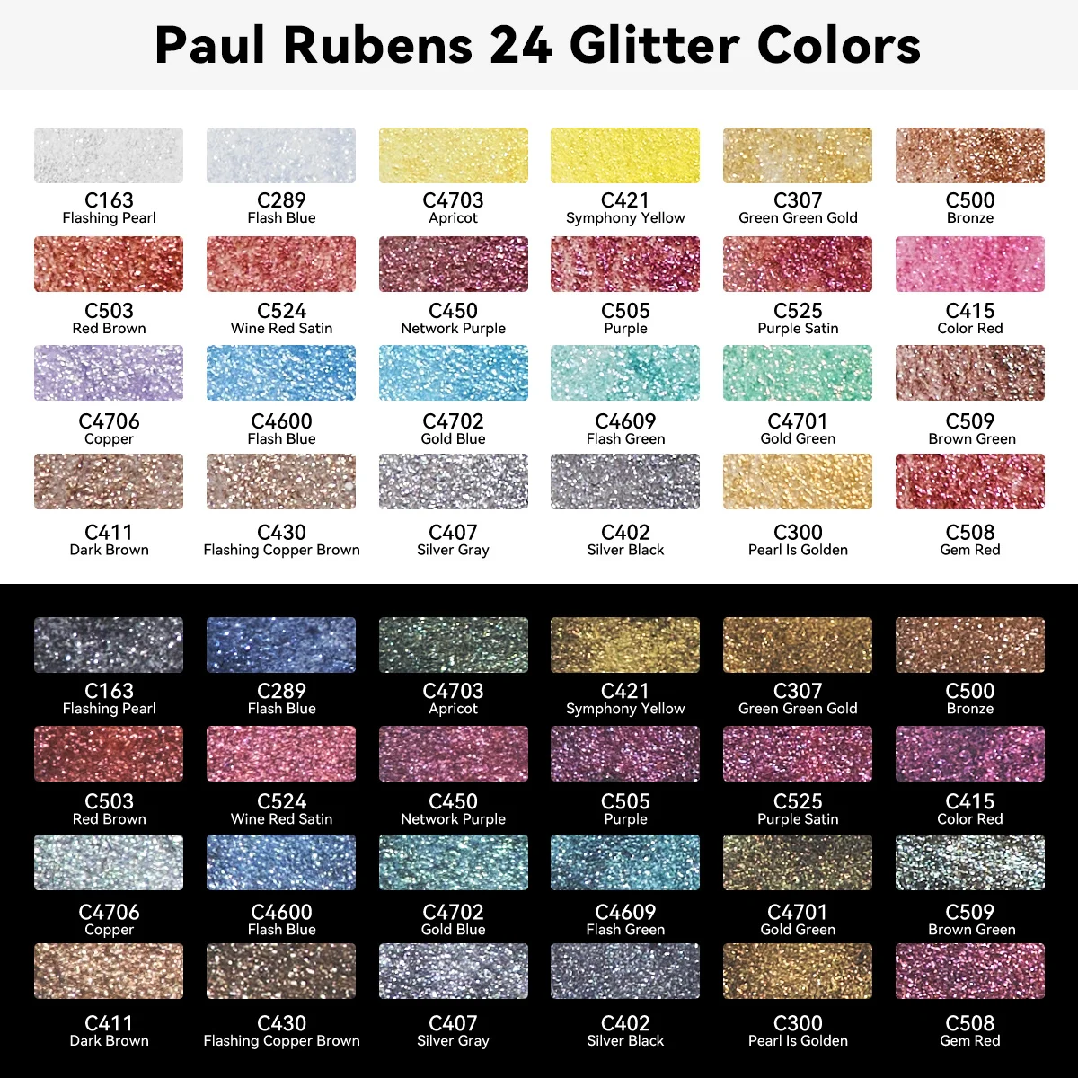 Paul Rubens Professional Metallic Watercolor Paints Set, Pearl Paint, Portable Metal Case with Palette Set of 24 Half Pans