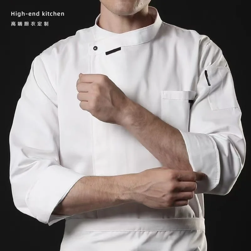 Origianl High-end Long & Short-sleeved Chef Overalls Suit, Hotel Baking Kitchen White and Black Chef Clothing