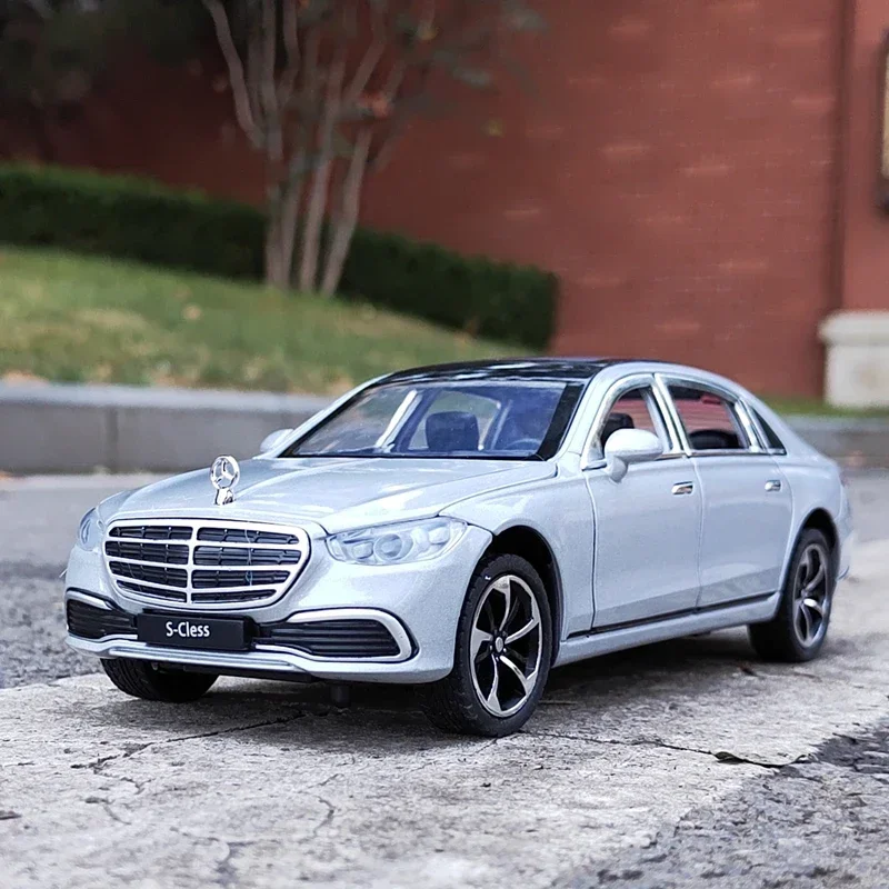 1:24 Mercedes-Benz S400LจําลองDiecastโลหะผสมรุ่นรถเสียงดึงกลับคอลเลกชันของเล่นเด็กของขวัญA521