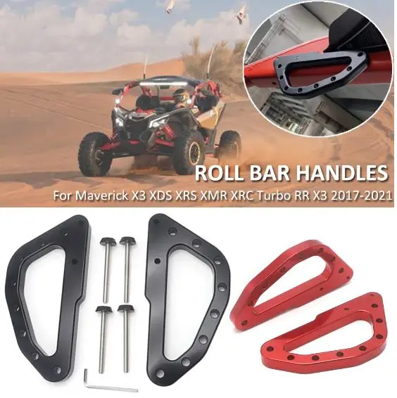 For Can-Am Maverick X3 XDS XRS XMR XRC Turbo RR X3 2017 2018 2019 2020 2021 Heavy Duty Billet Aluminum Roll Bar Grab Handles