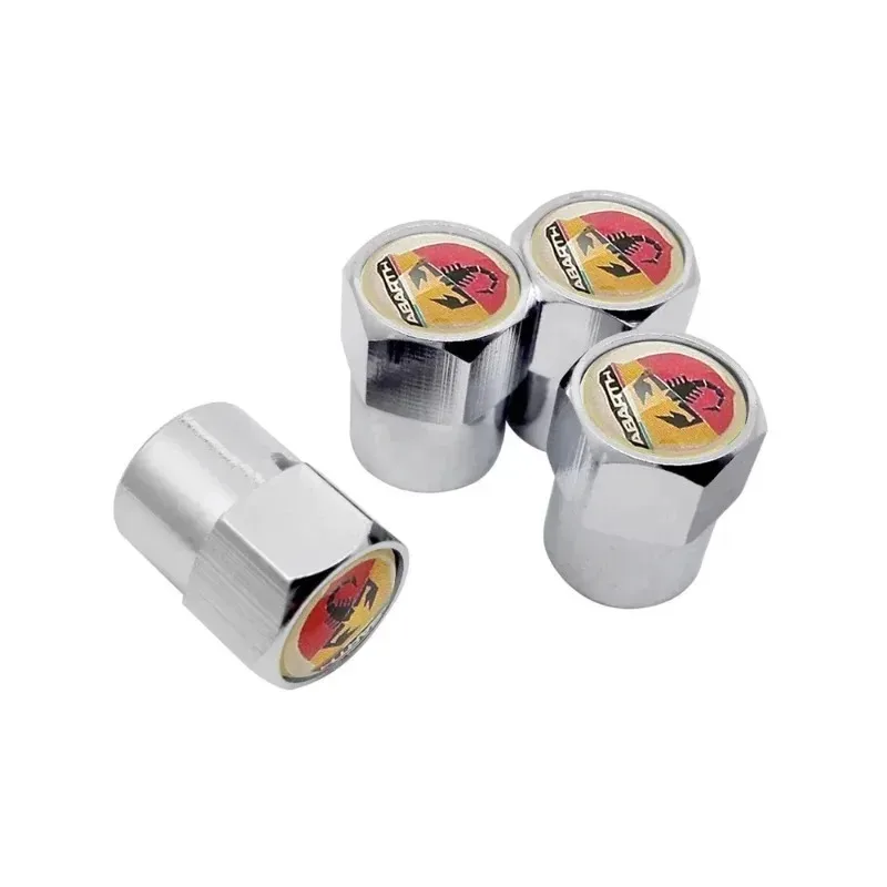 4pcs Car Wheel Tire Valve Caps Cover Accessories for Fiat Abarth Palio Panda Ducato Bravo Tipo 600 500x Stilo Uno Freemont Siena