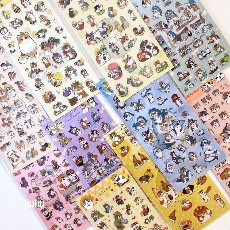 Nuevo Sanrio mofusand pegatina transparente impermeable pegatinas de grafiti Kawaii DIY ordenador equipaje monopatín Deco regalos al por mayor