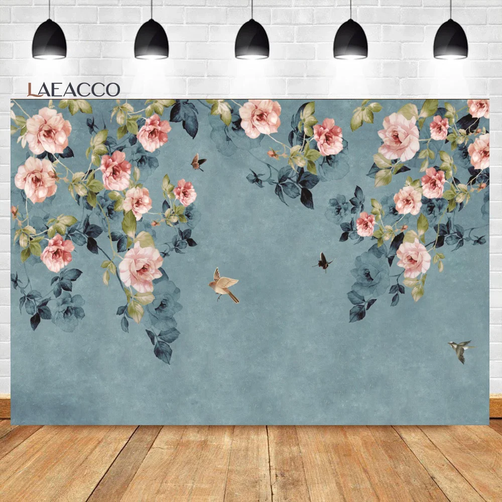 Laeacco Abstract Gradient Flowers Wall Backdrop Blossom Oil Painting Floral Newborn Adults Art Portrait Photography Background