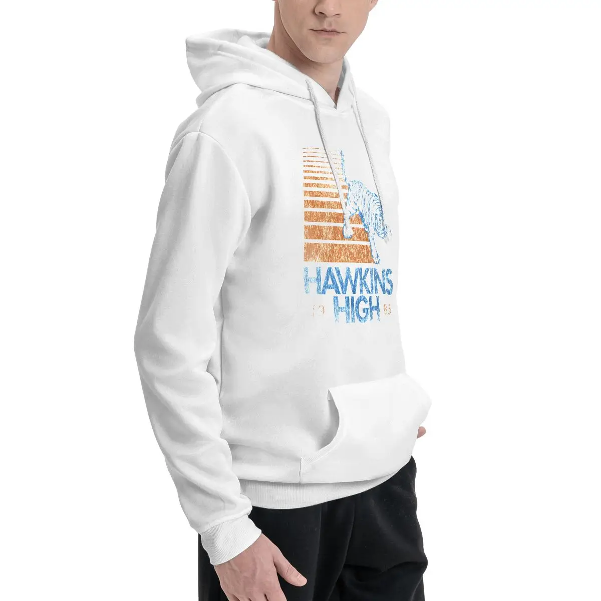 Hawkins High (Stranger Things) Hoodies Anime Oversized Hoodie Pullover Men's Clothing