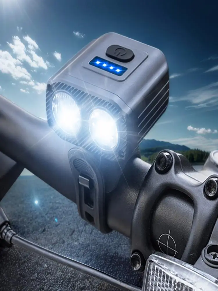 AliExpress DOMEN Bicycle Front Lamp Bike High Beam Handlebar Flashlight 1200mAh Type-C Charge 5 Modes Cycling Lantern Bicycle Accessories