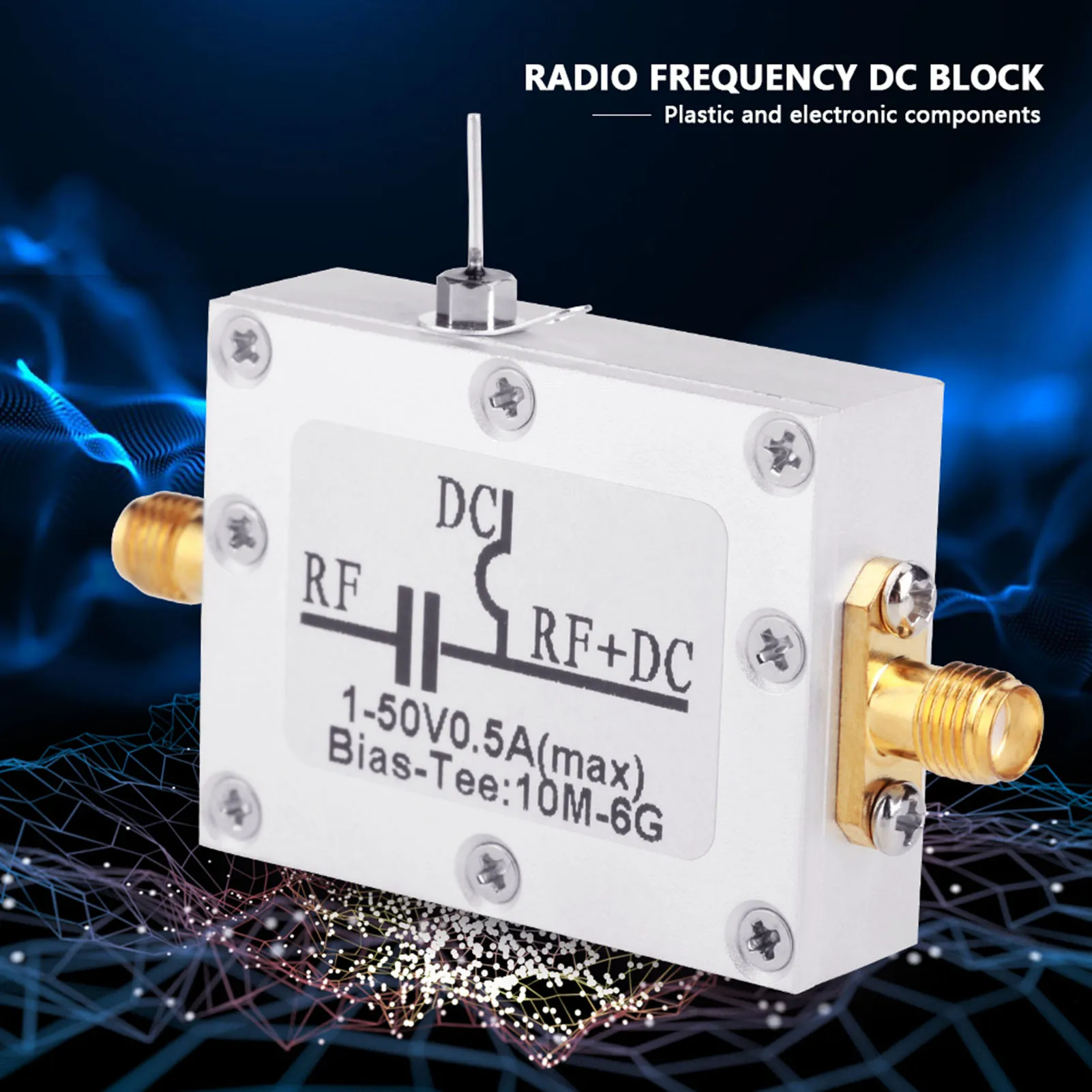 10MHz-6GHz Bias Tee 10MHz-6GHz Broadband Radio Frequency Microwave Coaxial Bias Coaxial Bias Tee RF Bias Tee Coaxial Bias