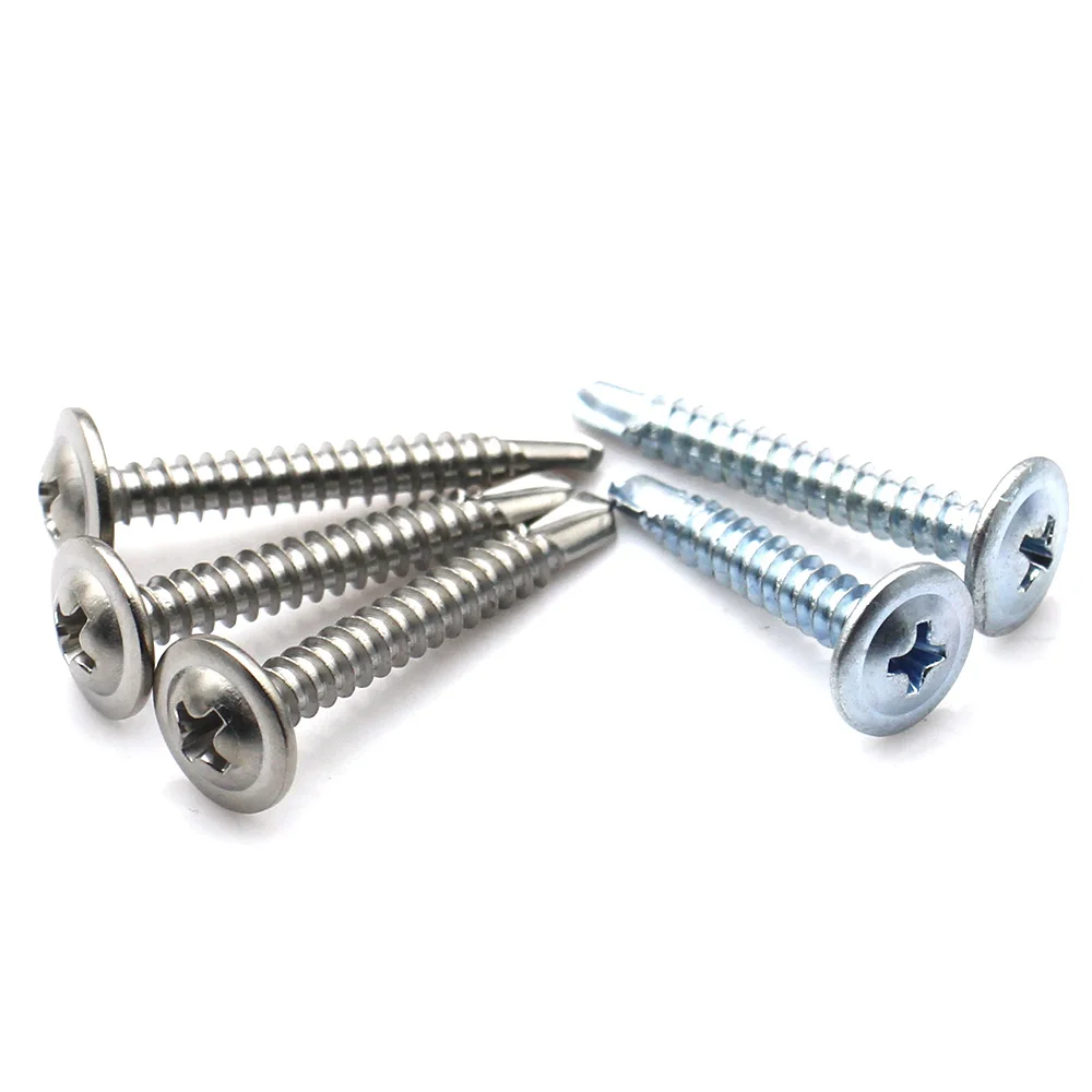 Self Drilling Screws with Washer Phillips Truss Head M4.2 M4.8 Stainless Steel Machine Screws