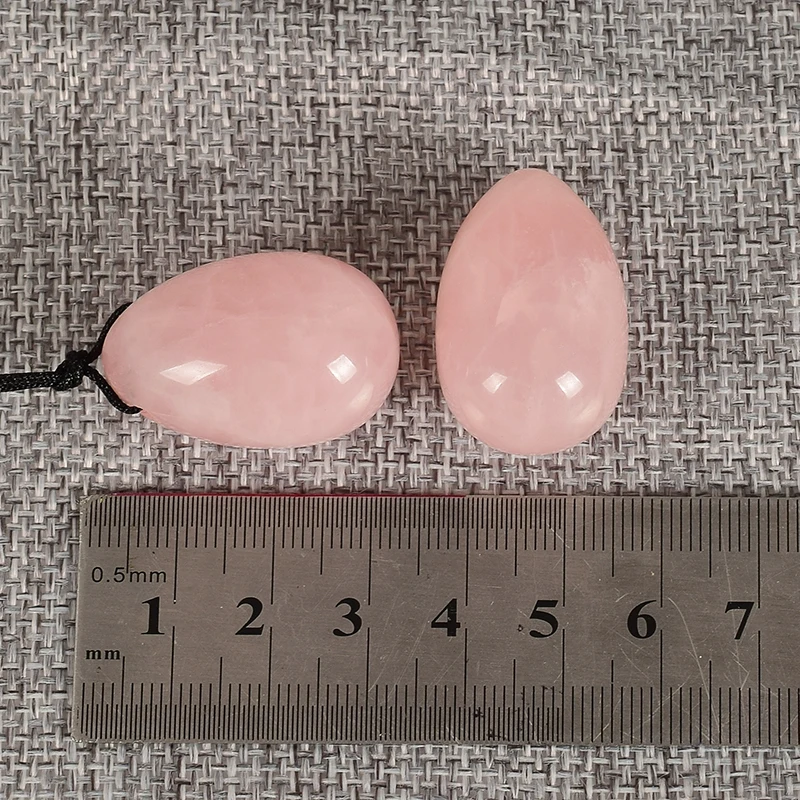 Rose Quartz Massage Egg 30*20 Natural Jade Yoni Ball Crystal Stone Mineral For Kegel Exercise Vaginal Muscle Health Ben Wa Balls