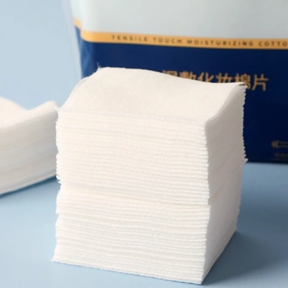 200 unids/bolsa almohadillas de algodón húmedo premaquillaje desechables almohadillas de eliminación de maquillaje transpirables de doble cara papel de máscara para limpieza y húmeda