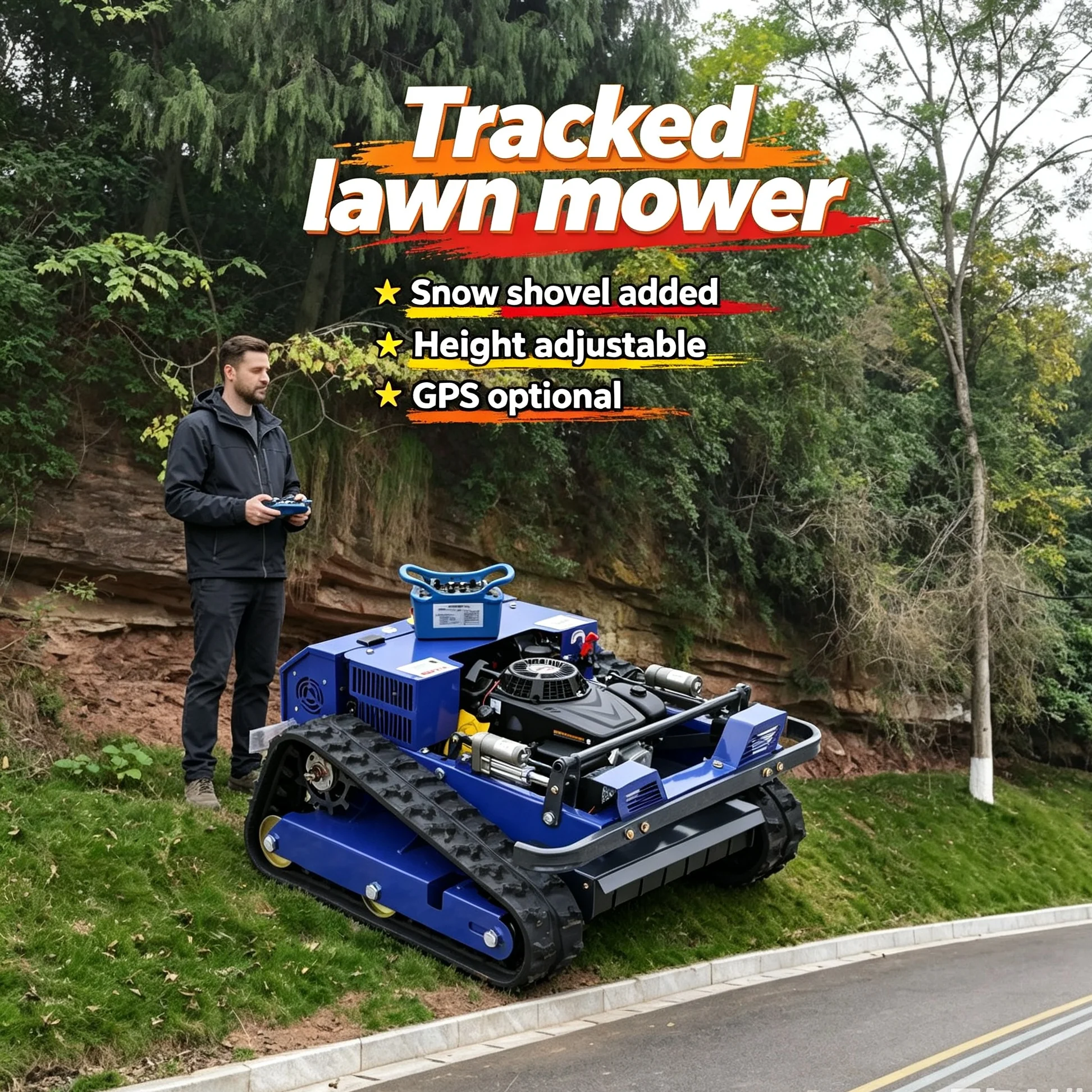 Customized smart robotic lawn mower equips visible display screen, detachable snow shovel expands machine functions