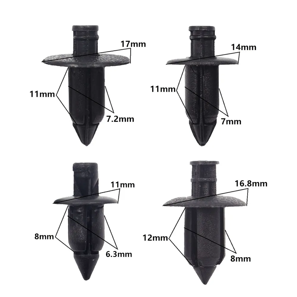 20pcs 6mm 7mm 8mm Universal Auto Car Plastic Fairing Rivet Setting Panel Fastener Clips Push Pin Fastener Car Accessories