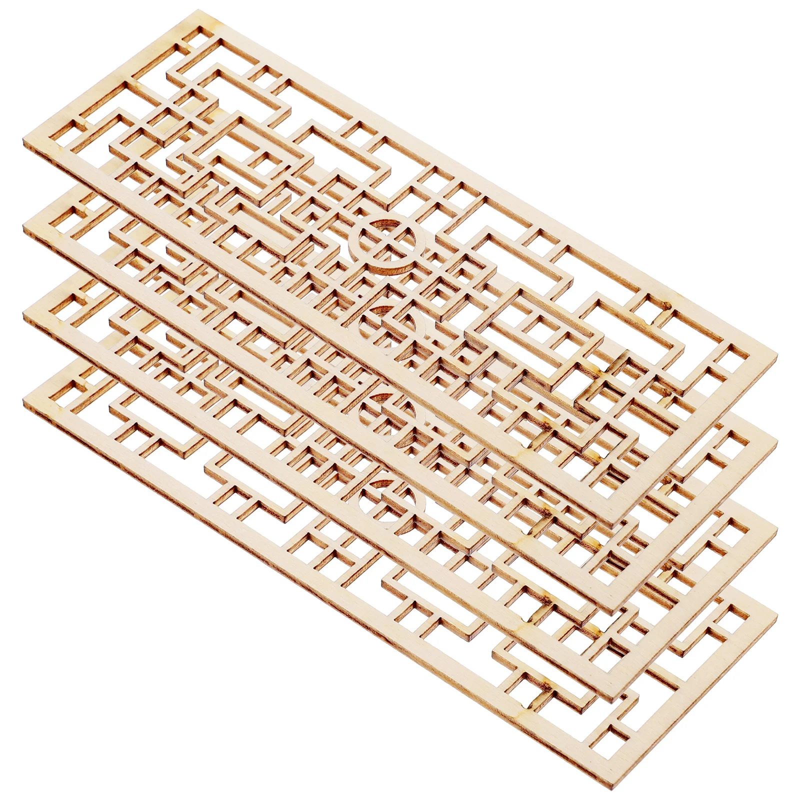 4 Pcs House Miniature Screen Child Furniture Dollhouse Windows Dollhouses Wood for Children