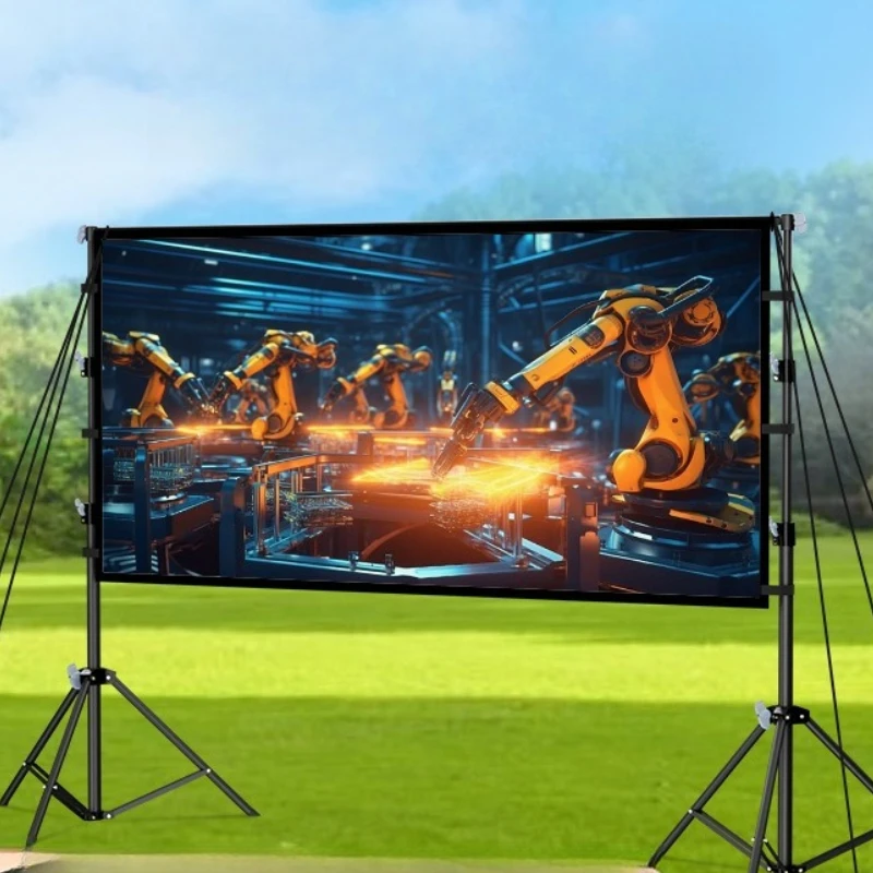 

Outdoor projector curtain Portable camping folding screen Outdoor curtain Movable bracket Anti-light and windproof