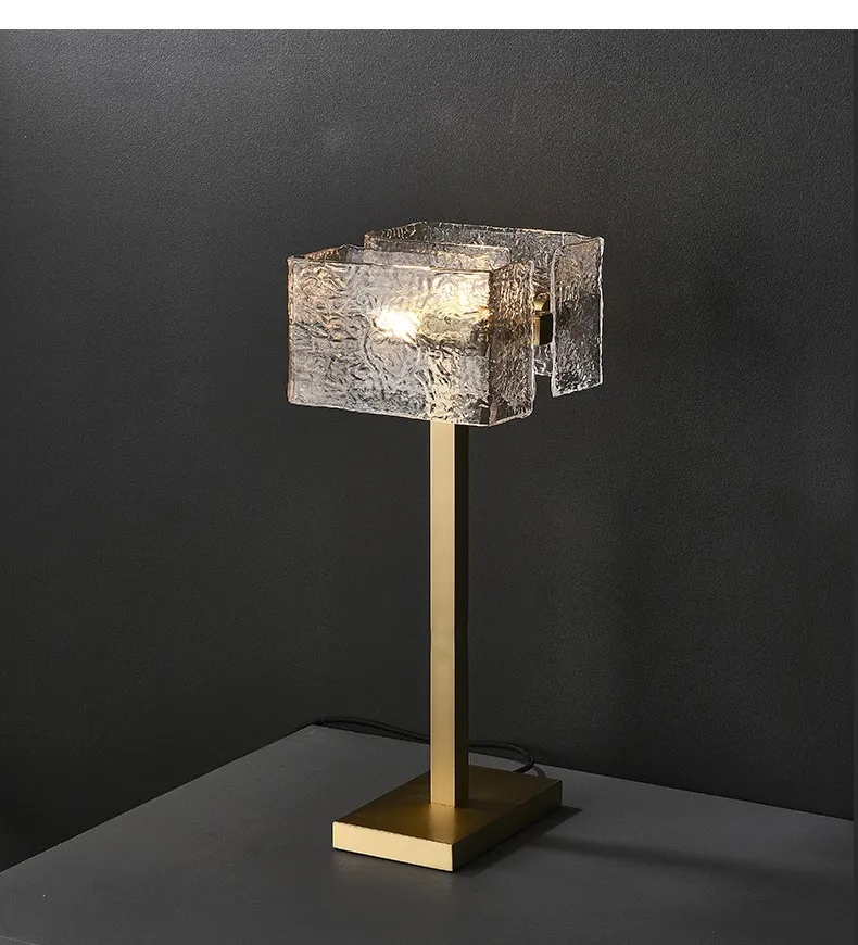 Modern Light Luxury Copper Table Lamp Bedroom Bedside Lamp Atmospheric High-End Hotel Study Art Dressing Table With Light