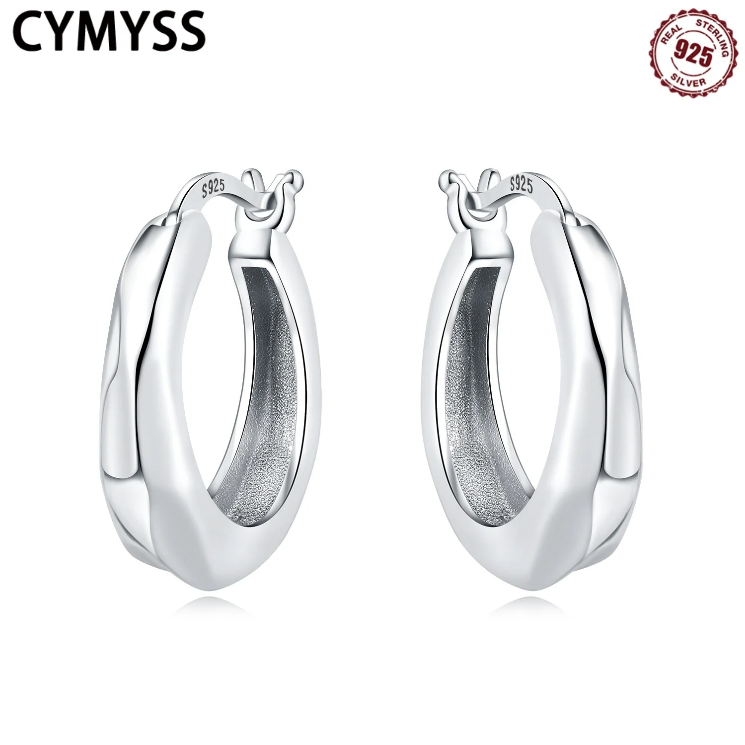 

CYMYSS 2025 New 925 Pure Silver Classic Irregular Texture Earrings Boutique Birthday Party Jewelry Gifts Zircon Women's Earrings