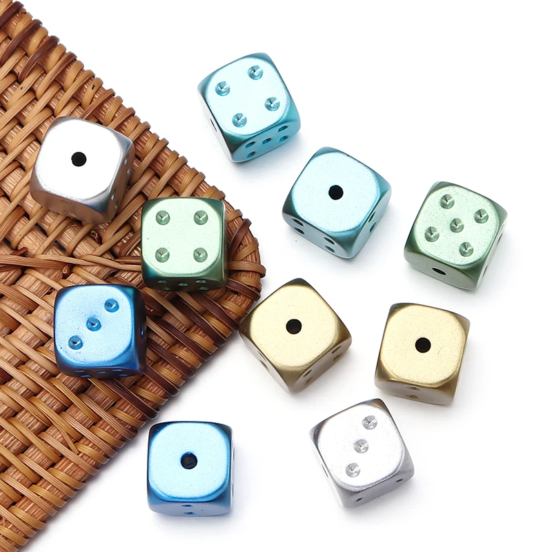 14mm 10pcs Acrylic Dice Beads Square Shape DIY Spacer Beads For Jewelry Making Necklace Charms Bracelet Accessories