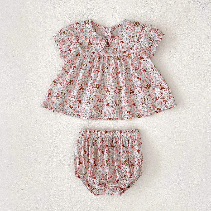 الصيف طفل الفتيات مجموعات قصيرة الأكمام زهرة نقية تي شيرت + PP السراويل دعوى الحلو طفل الفتيات ملابس الرضع طفل الفتيات ملابس رسمية