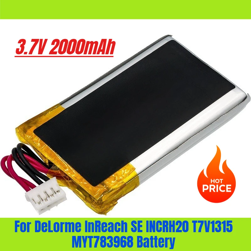 

3.7V 2000mAh for DeLorme InReach SE INCRH20 T7V1315 MYT783968 Battery